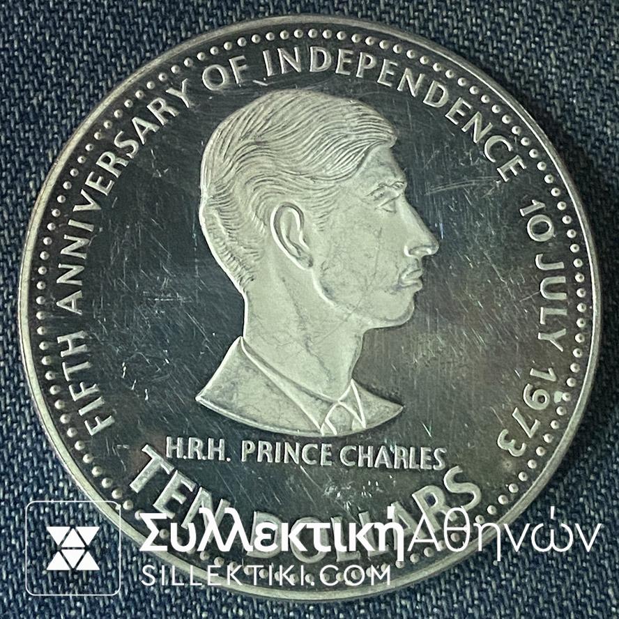 BAHAMAS 10 Dollars 1978 Proof AU